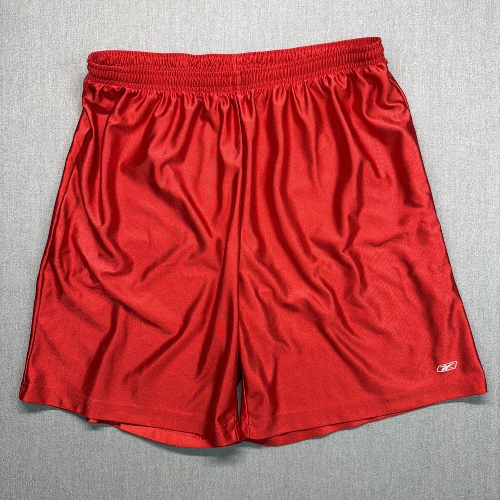 Vintage Y2K Reebok‎ Basketball Shorts Men XL Red Blue Shinny Dazzle Baggy Adult